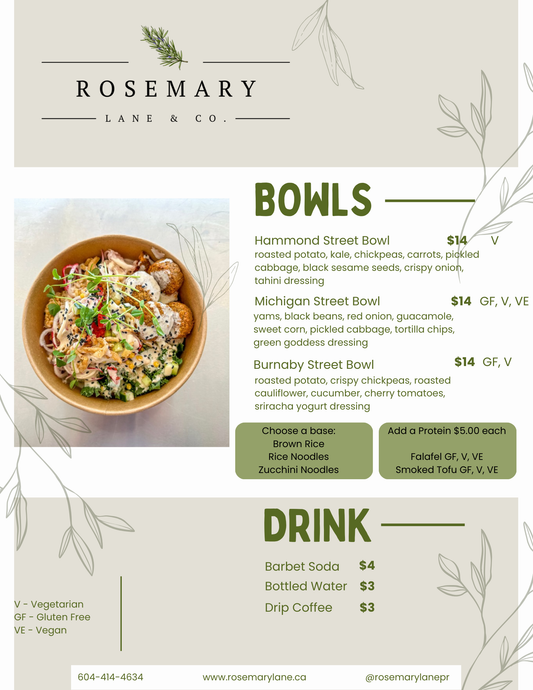 Food Truck Menu